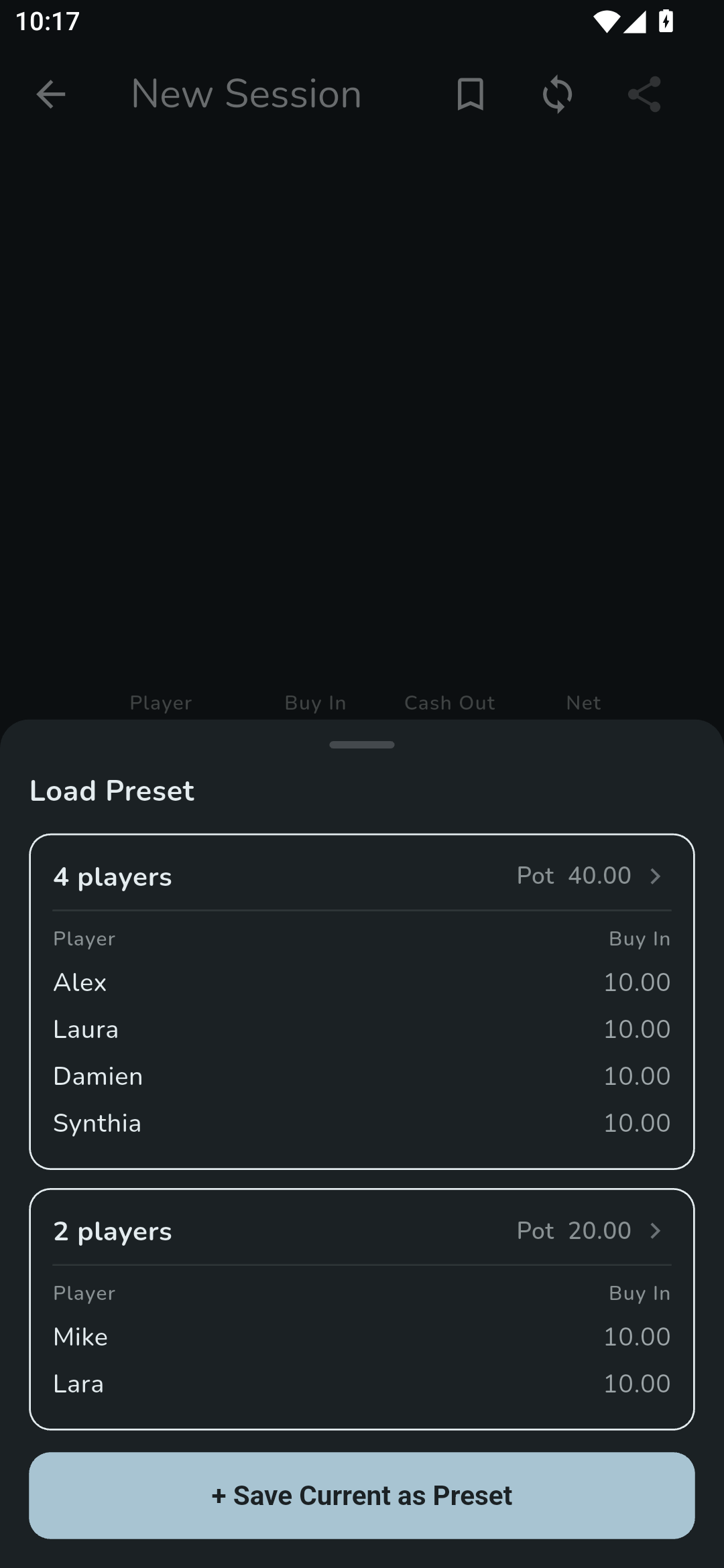 Poker Payout Calculator screenshot